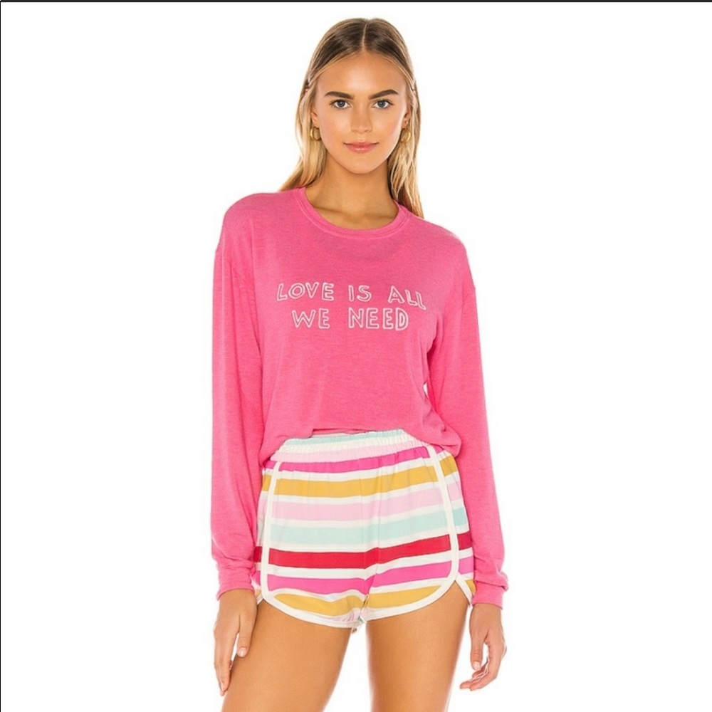 NWOT Spiritual Gangster Love is All We Need Pink Pullover Sweater size S